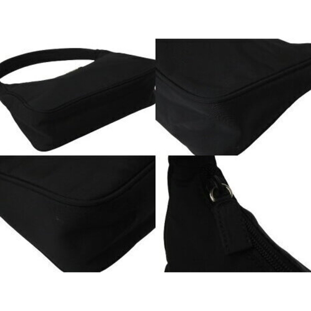 Prada Tessuto Shoulder Handbag Triangle Logo Plate Black Nylon - Picture 8 of 8